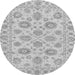 Round Abstract Gray Modern Rug, abs3559gry