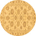 Round Abstract Brown Modern Rug, abs3559brn