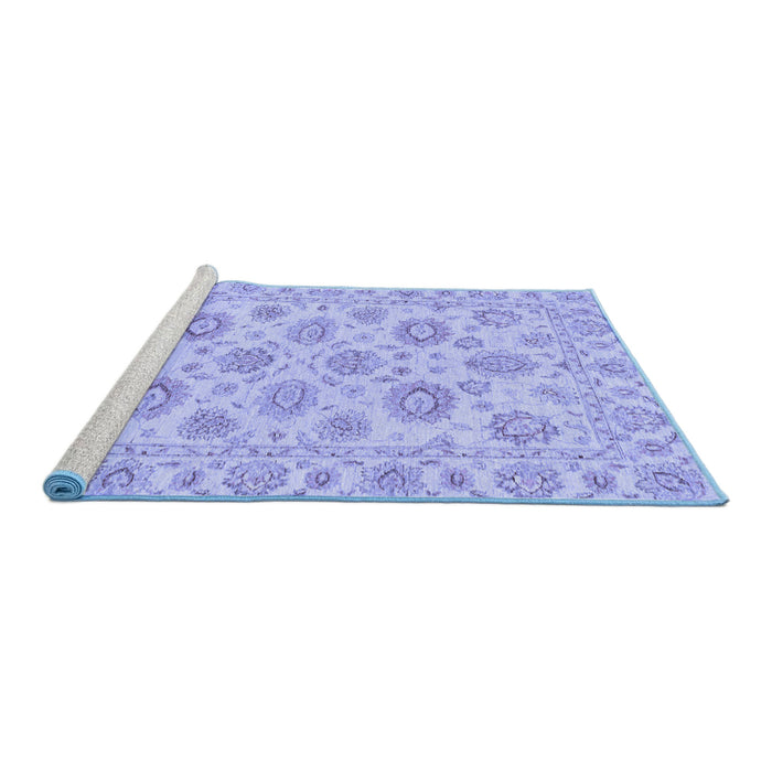 Sideview of Machine Washable Abstract Blue Modern Rug, wshabs3559blu