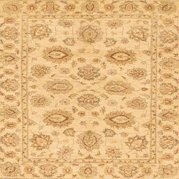 Square Machine Washable Abstract Chrome Gold Yellow Rug, wshabs3559