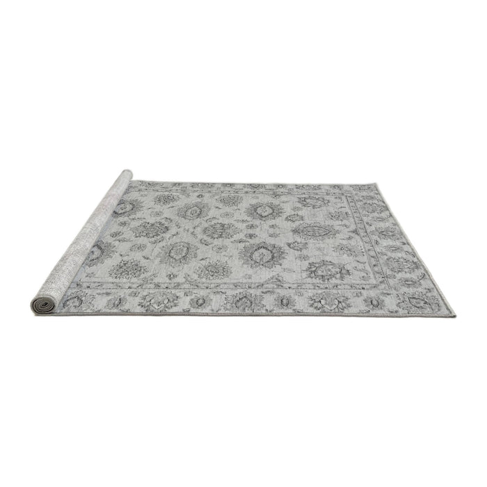 Sideview of Machine Washable Abstract Gray Modern Rug, wshabs3559gry