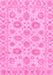 Machine Washable Abstract Pink Modern Rug, wshabs3559pnk