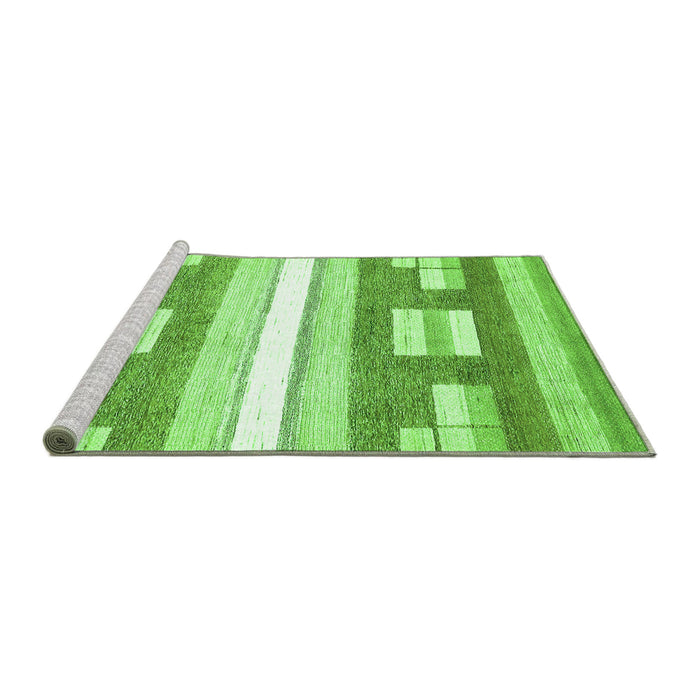 Sideview of Machine Washable Abstract Green Modern Area Rugs, wshabs355grn