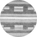 Round Abstract Gray Modern Rug, abs355gry