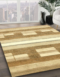 Abstract Cinnamon Brown Modern Rug, abs355