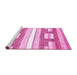 Sideview of Machine Washable Abstract Pink Modern Rug, wshabs355pnk