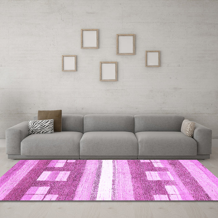 Machine Washable Abstract Purple Modern Area Rugs in a Living Room, wshabs355pur