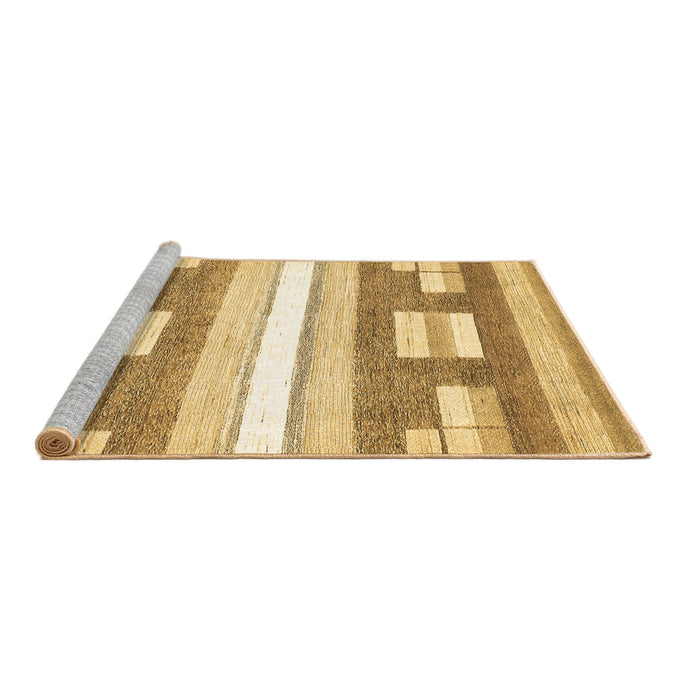 Sideview of Machine Washable Abstract Brown Modern Rug, wshabs355brn