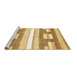 Sideview of Machine Washable Abstract Brown Modern Rug, wshabs355brn