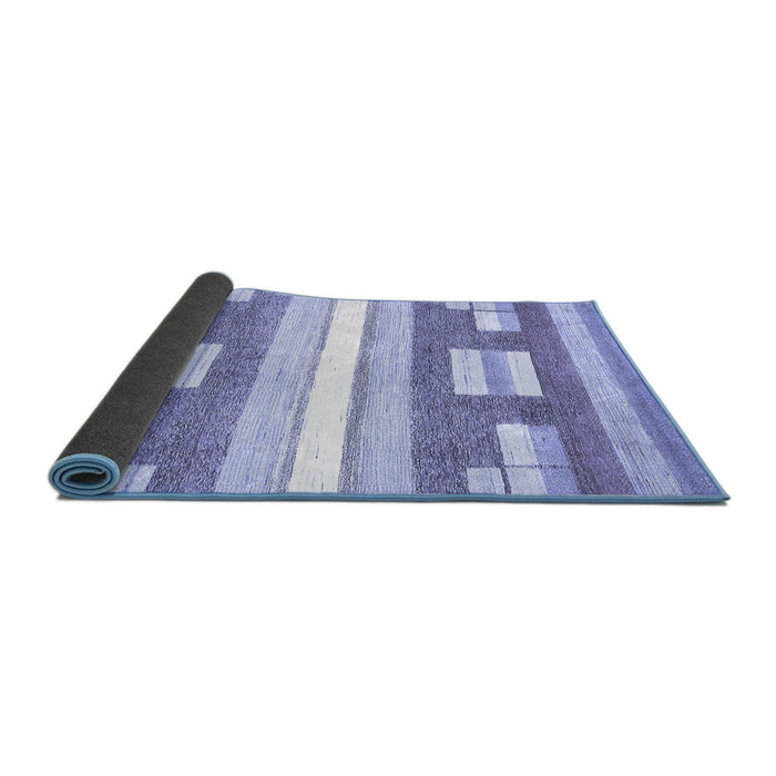 Sideview of Abstract Blue Modern Rug, abs355blu