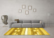 Machine Washable Abstract Yellow Modern Rug in a Living Room, wshabs355yw