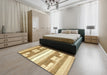 Abstract Cinnamon Brown Modern Rug in a Bedroom, abs355