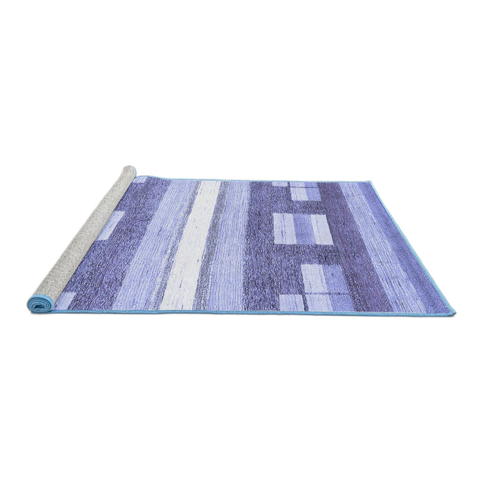 Sideview of Machine Washable Abstract Blue Modern Rug, wshabs355blu