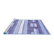 Sideview of Machine Washable Abstract Blue Modern Rug, wshabs355blu