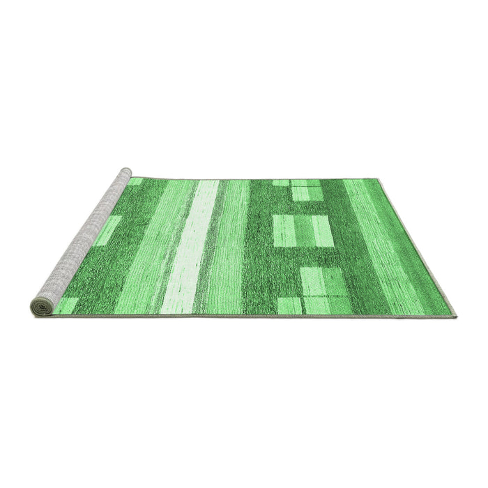 Sideview of Machine Washable Abstract Emerald Green Modern Area Rugs, wshabs355emgrn