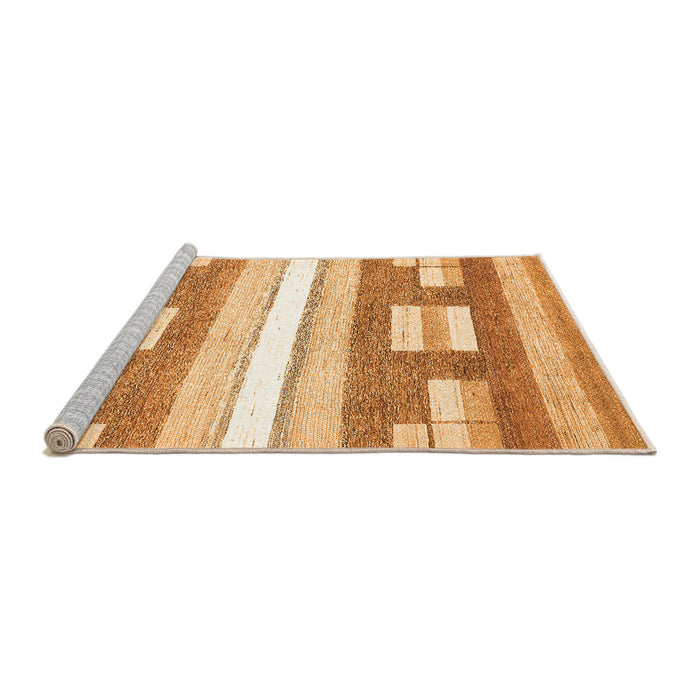 Sideview of Machine Washable Abstract Orange Modern Area Rugs, wshabs355org