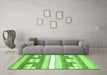 Machine Washable Abstract Green Modern Area Rugs in a Living Room,, wshabs355grn