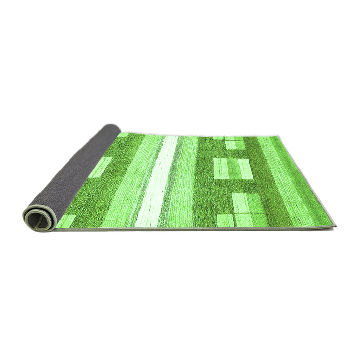 Sideview of Abstract Green Modern Rug, abs355grn