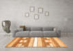 Machine Washable Abstract Orange Modern Area Rugs in a Living Room, wshabs355org