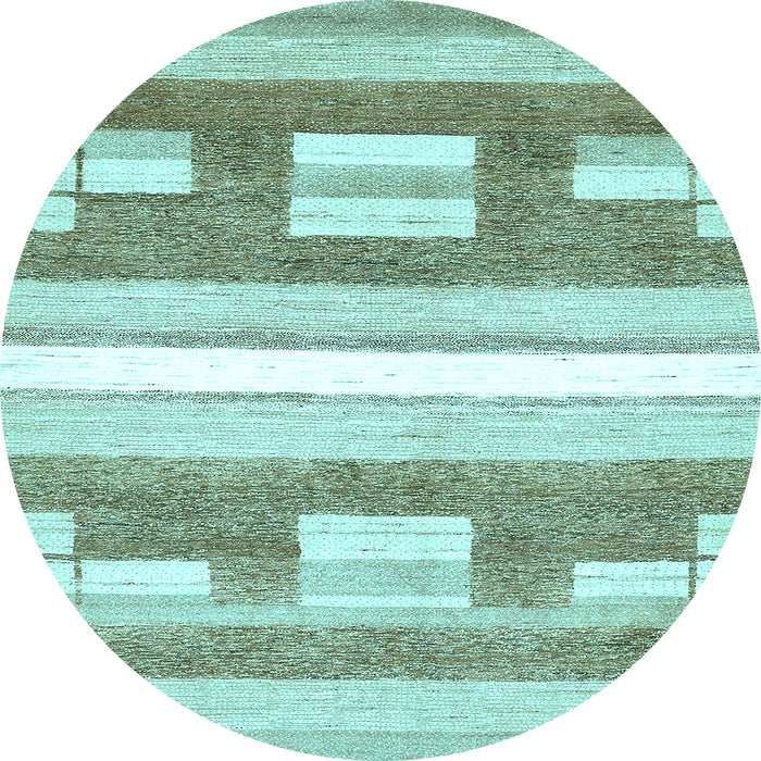 Round Machine Washable Abstract Light Blue Modern Rug, wshabs355lblu