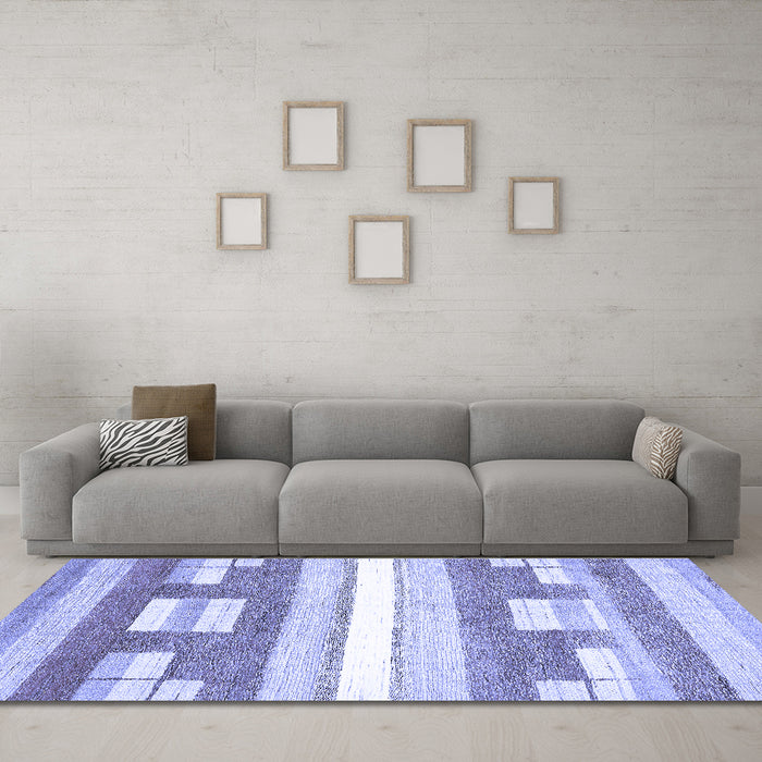 Machine Washable Abstract Blue Modern Rug in a Living Room, wshabs355blu