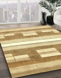 Machine Washable Abstract Cinnamon Brown Rug in a Family Room, wshabs355