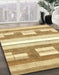 Machine Washable Abstract Cinnamon Brown Rug in a Family Room, wshabs355