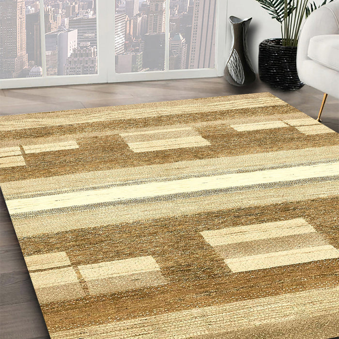 Machine Washable Abstract Cinnamon Brown Rug in a Family Room, wshabs355
