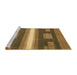 Sideview of Machine Washable Abstract Caramel Brown Rug, wshabs356