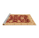 Sideview of Machine Washable Abstract Orange Rug, wshabs3560