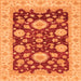 Square Machine Washable Oriental Orange Traditional Area Rugs, wshabs3560org