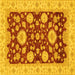 Square Machine Washable Oriental Yellow Traditional Rug, wshabs3560yw