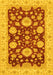 Machine Washable Oriental Yellow Traditional Rug, wshabs3560yw