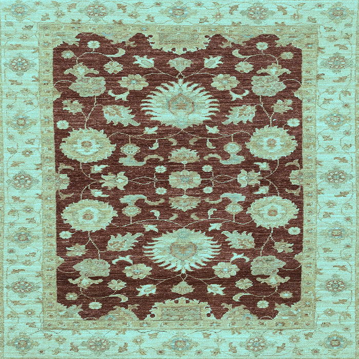 Square Oriental Light Blue Traditional Rug, abs3560lblu