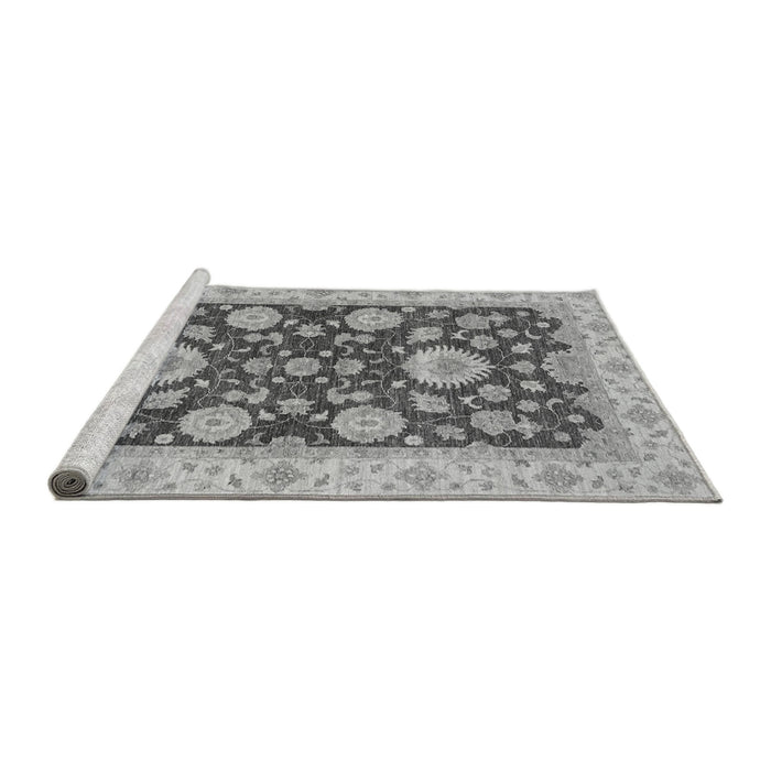Sideview of Machine Washable Oriental Gray Traditional Rug, wshabs3560gry