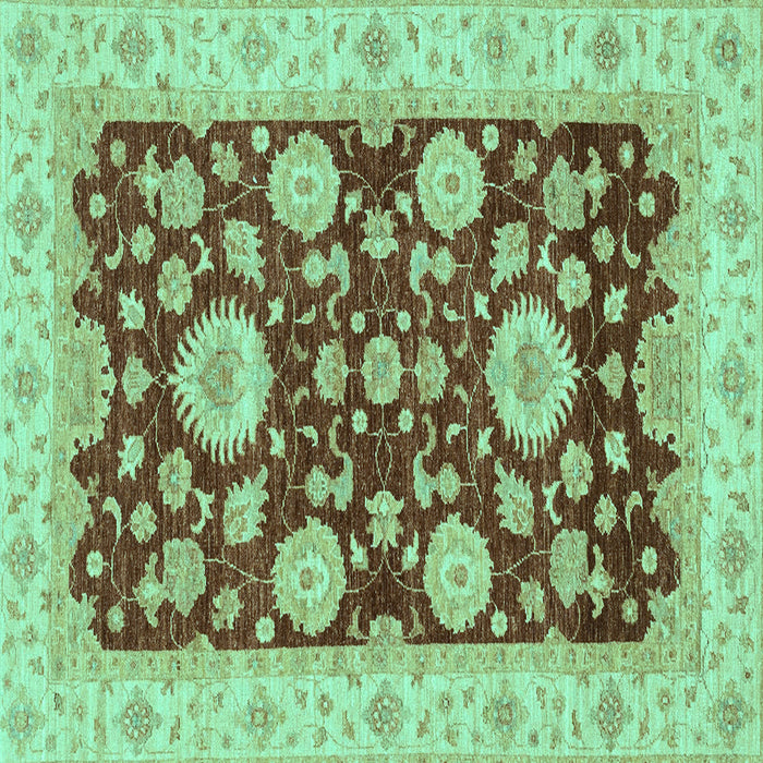 Square Oriental Turquoise Traditional Rug, abs3560turq