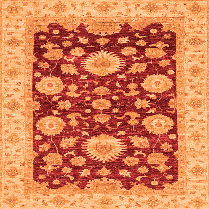 Square Oriental Orange Traditional Rug, abs3560org