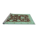 Sideview of Machine Washable Oriental Light Blue Traditional Rug, wshabs3560lblu