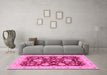 Machine Washable Oriental Pink Traditional Rug in a Living Room, wshabs3560pnk