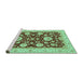 Sideview of Machine Washable Oriental Turquoise Traditional Area Rugs, wshabs3560turq