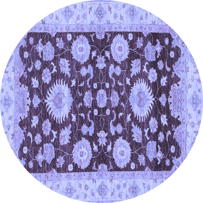 Round Oriental Blue Traditional Rug, abs3560blu