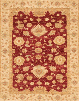 Machine Washable Abstract Orange Rug, wshabs3560