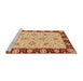 Sideview of Machine Washable Abstract Red Rug, wshabs3561