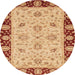 Round Abstract Red Modern Rug, abs3561