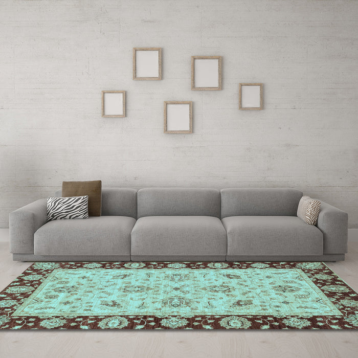 Machine Washable Abstract Light Blue Modern Rug in a Living Room, wshabs3561lblu