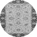 Round Abstract Gray Modern Rug, abs3561gry