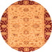 Round Abstract Orange Modern Rug, abs3561org