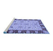 Sideview of Machine Washable Abstract Blue Modern Rug, wshabs3561blu