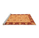 Sideview of Machine Washable Abstract Orange Modern Area Rugs, wshabs3561org