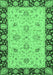 Machine Washable Abstract Emerald Green Modern Area Rugs, wshabs3561emgrn